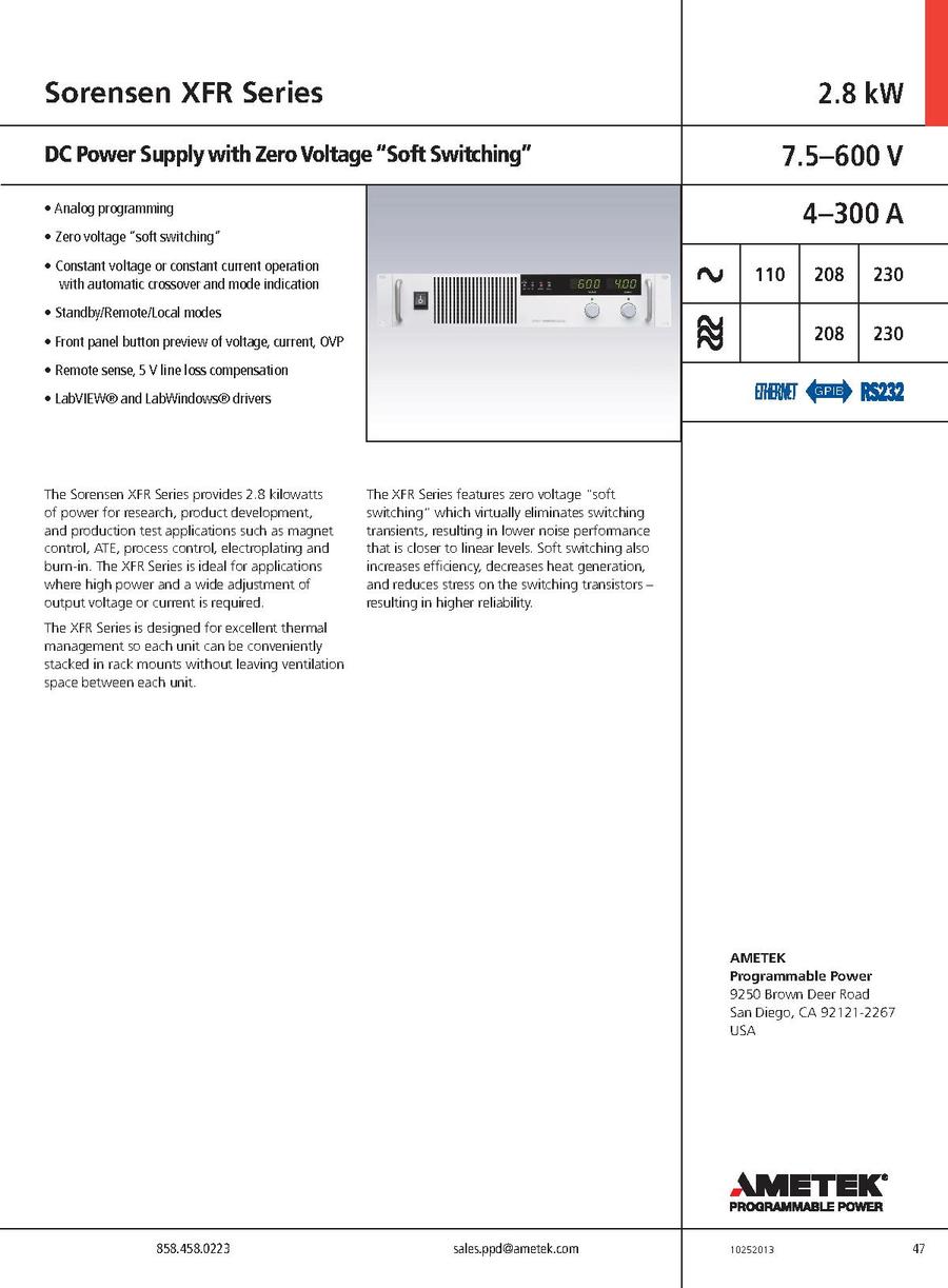 Sorensen XFR 40-70 Datasheet.pdf